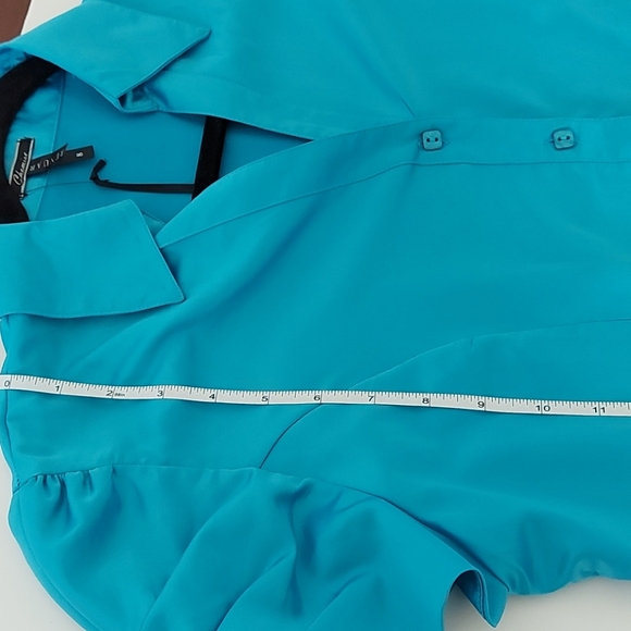 Renuar Teal Blue Blouse NWT Sz 8 - Picture 8 of 15